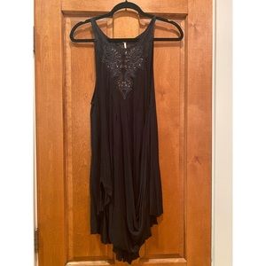 Free People black embellished tank dress